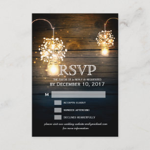 Mason Jar gglozing Lights floral RSVP-kaart RSVP Kaartje
