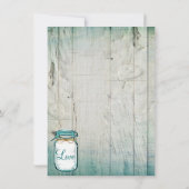 Mason Jar Grange Bois Rustique Invitations de mari (Dos)