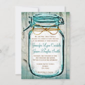 Mason Jar Grange Bois Rustique Invitations de mari (Devant)