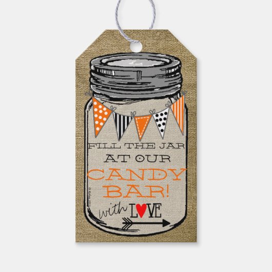 Mason Jar Halloween Pumpkins Snoep Tafel Favor Cadeaulabel (Voorkant)