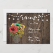 Mason Jar Houten Zonnebloem Trouw Huwelijk jij? Kaart (Achterkant)