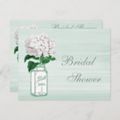 Mason Jar & Hydrangea Rustic Mint Vrijgezellenfees Kaart (Voorkant / Achterkant)