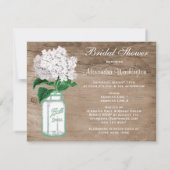 Mason Jar & Hydrangea Rustic Wood Vrijgezellenfees Kaart (Achterkant)