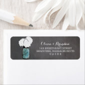 Mason Jar Hydrangeas Chalkboard retouradres Etiket (Insitu)