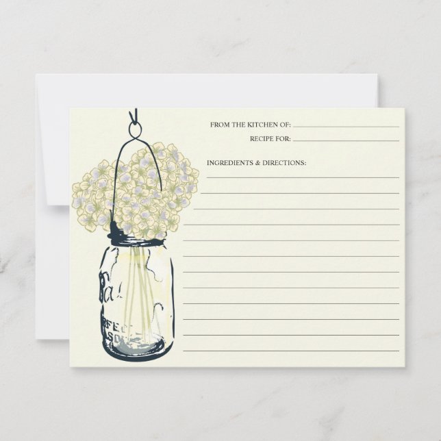 Mason Jar & Hydrangeas Recipe Kaart (Voorkant)