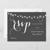 Mason jar illumine mariage cartes RSVP (Devant / Derrière)