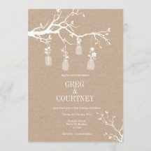 Mason Jar Invitation Kraft
