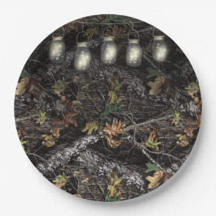 Mason Jar + Jacht Camo Party Borden voor Douches Papieren Bordje