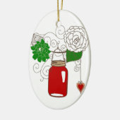 Mason Jar kerstversiering Keramisch Ornament (Links)