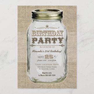 Mason Jar  Kijk Birthday Party Kaart