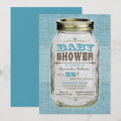 Mason Jar  Kijk Boy Baby shower Kaart (Voorkant / Achterkant)