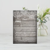 Mason Jar Lace Grange Bois Mariage Invitations (Debout devant)