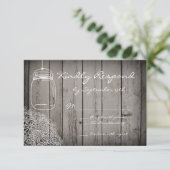 Mason Jar Lace Grange de mariage en bois RSVP Cart (Debout devant)