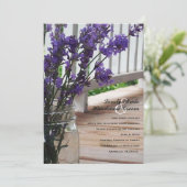 Mason Jar Lavender Porch Wedding Uitnodiging (Staand voorkant)