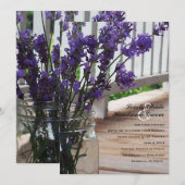 Mason Jar Lavender Porch Wedding Uitnodiging (Voorkant / Achterkant)
