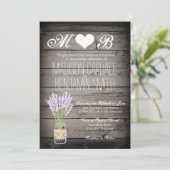 Mason Jar Lavender Rustic Wood Wedding Invitations (Debout devant)