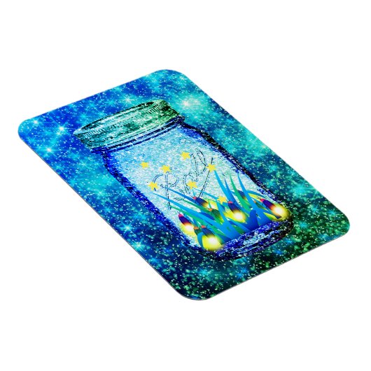 Mason jar lightning bug glanzend firefnet magneet (Rechterzijde)