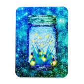 Mason jar lightning bug glanzend firefnet magneet (Verticaal)