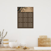 Mason Jar Lights Rustic Wedding Seating Chart Poster (Keuken)