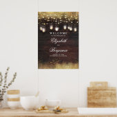 Mason Jar Lights Rustic Wedding Welcome Sign Poster (Keuken)