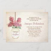 mason jar & lilacs roses invitation à la douche nu (Devant / Derrière)
