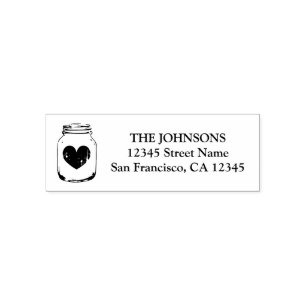 Mason jar logo zelf inkt retour adres stempels