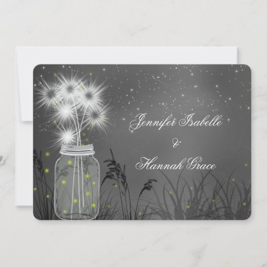 Mason Jar, lucioles, tableau noir, invitation de m (Devant)