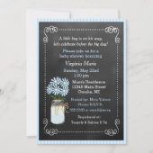 Mason Jar met Blue Flowers Country Baby shower Kaart (Voorkant)