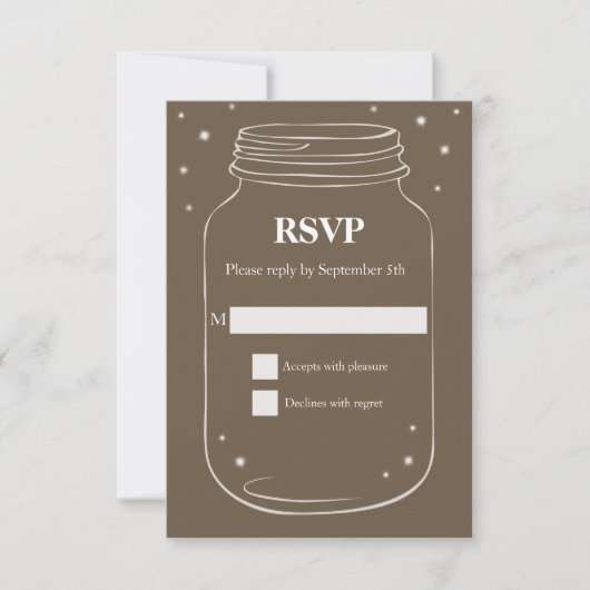 Mason Jar met gevuurde gevechtsvliegtuigen RSVP Br (Voorkant)