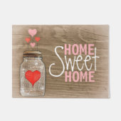 Mason Jar met hart Rustic Deurmat (Voorkant)