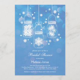 Mason Jar met Snowflakes Bridal Shower Invitation Kaart