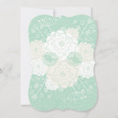 Mason Jar Mint Blooms Baby shower Kraft Invitation (Dos)