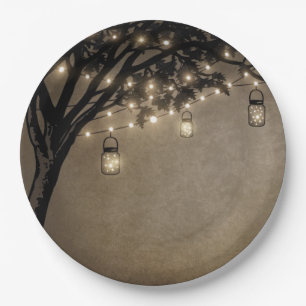  Mason Jar Oak Tree Bruiloft Borden Papieren Bordje