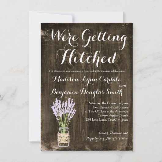 Mason Jar Obtenir des Invitations de Mariages camp (Devant)