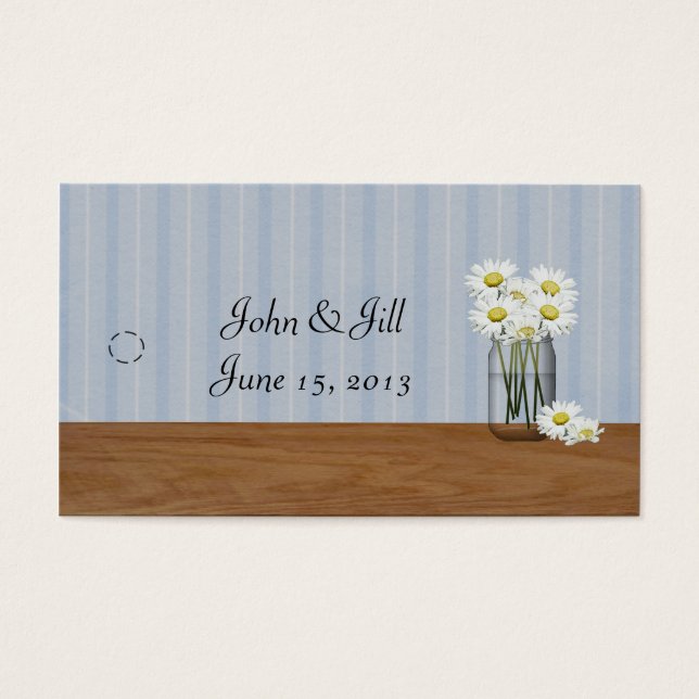 Mason Jar of Daisies hangen Label aan Visitekaartjes (Voorkant)