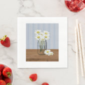 Mason Jar of Daisies Paper Napkins Servetten (Insitu)