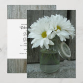 Mason Jar of Daisies Rustic Rehearsal Dinner Kaart (Voorkant / Achterkant)