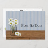 Mason Jar of Daisies Save the Date (Voorkant / Achterkant)
