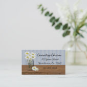 Mason Jar of Daisies Visitekaartje (Staand voorkant)