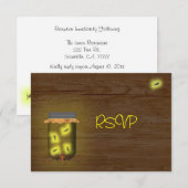 Mason Jar of Fireflies ontvangt RSVP Kaart (Voorkant / Achterkant)