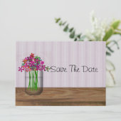 Mason Jar of Flowers Save the Date (Staand voorkant)