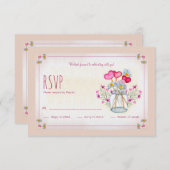 Mason Jar of Love Carte RSVP (Devant / Derrière)