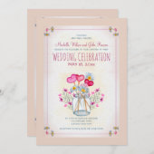 Mason Jar of Love Uitnodiging (Voorkant / Achterkant)