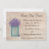 Mason Jar of Violets Save the Date (Achterkant)