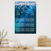Mason Jar onder de Stars Wedding Seating Chart Poster (Keuken)