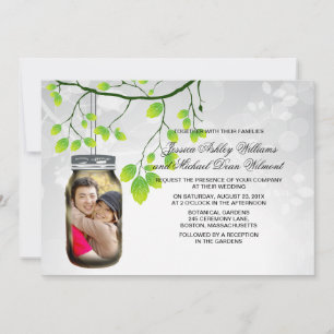 Mason Jar Outdoor Wedding Sjabloon Kaart