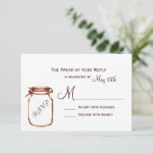 Mason Jar Pays Mariage rustique Cartes RSVP (Debout devant)