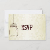 Mason Jar Pays Tourne Les Cartes RSVP Mariage (Dos)