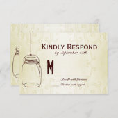 Mason Jar Pays Tourne Les Cartes RSVP Mariage (Devant / Derrière)