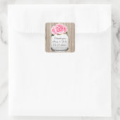 Mason jar peony rose mariage étiquettes peony2 (Sac)